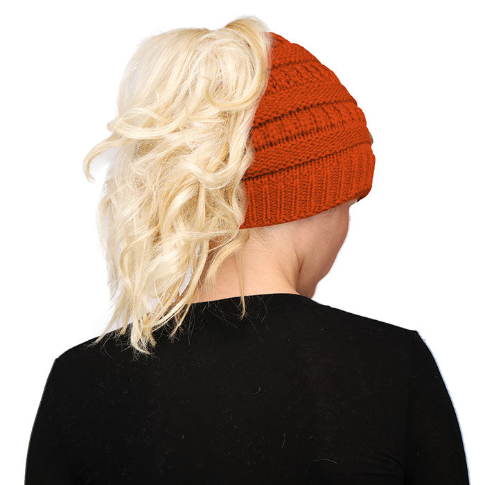 HATEGORY Solid Stretchy Hole Knitted Beanie