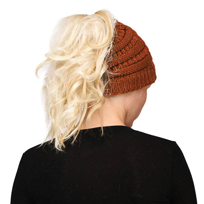 HATEGORY Multi Color Sprinkled Hole Knitted Beanie Hat