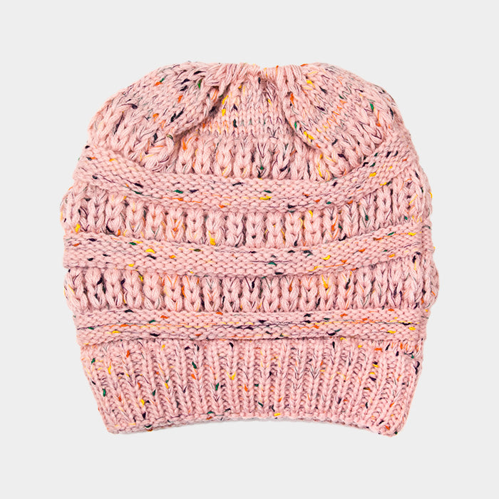 HATEGORY Multi Color Sprinkled Hole Knitted Beanie Hat