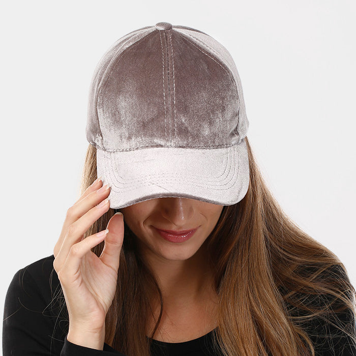 HATEGORY Solid Velvet Velcro Baseball Cap
