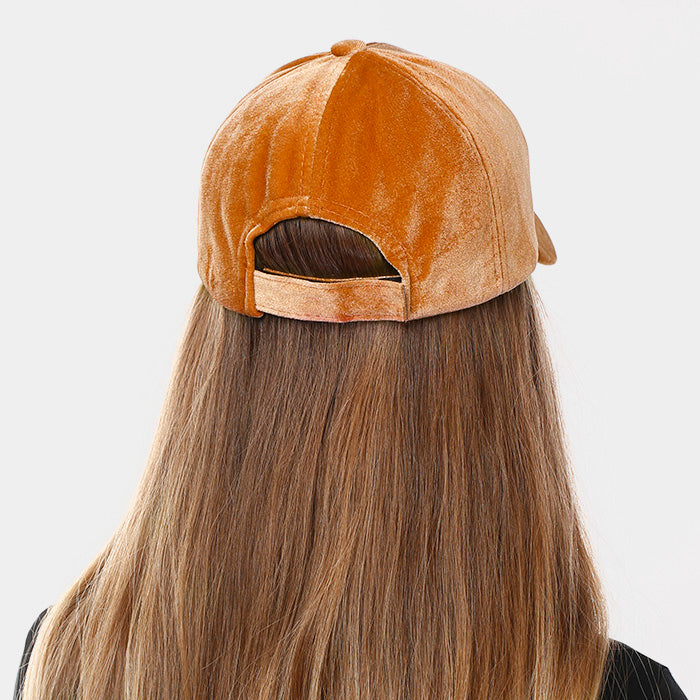 HATEGORY Solid Velvet Velcro Baseball Cap