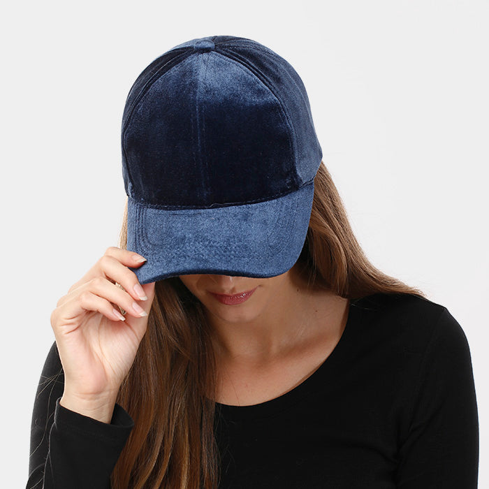 HATEGORY Solid Velvet Velcro Baseball Cap