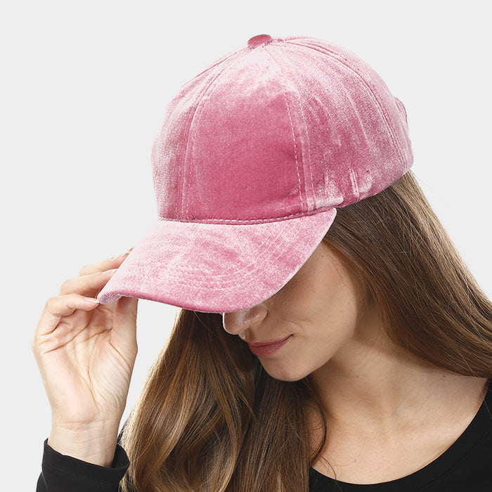 HATEGORY Solid Velvet Velcro Baseball Cap