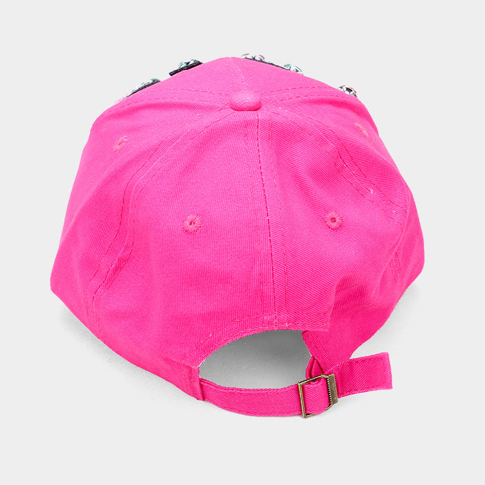 HATEGORY "NEW YORK" Bling Stone Embellished Denim Baseball Cap