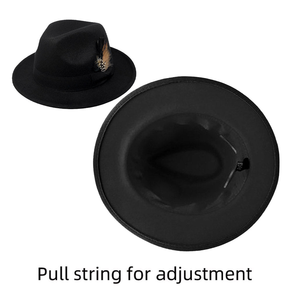 HATEGORY Feather Bow Pointed Fedora Hat