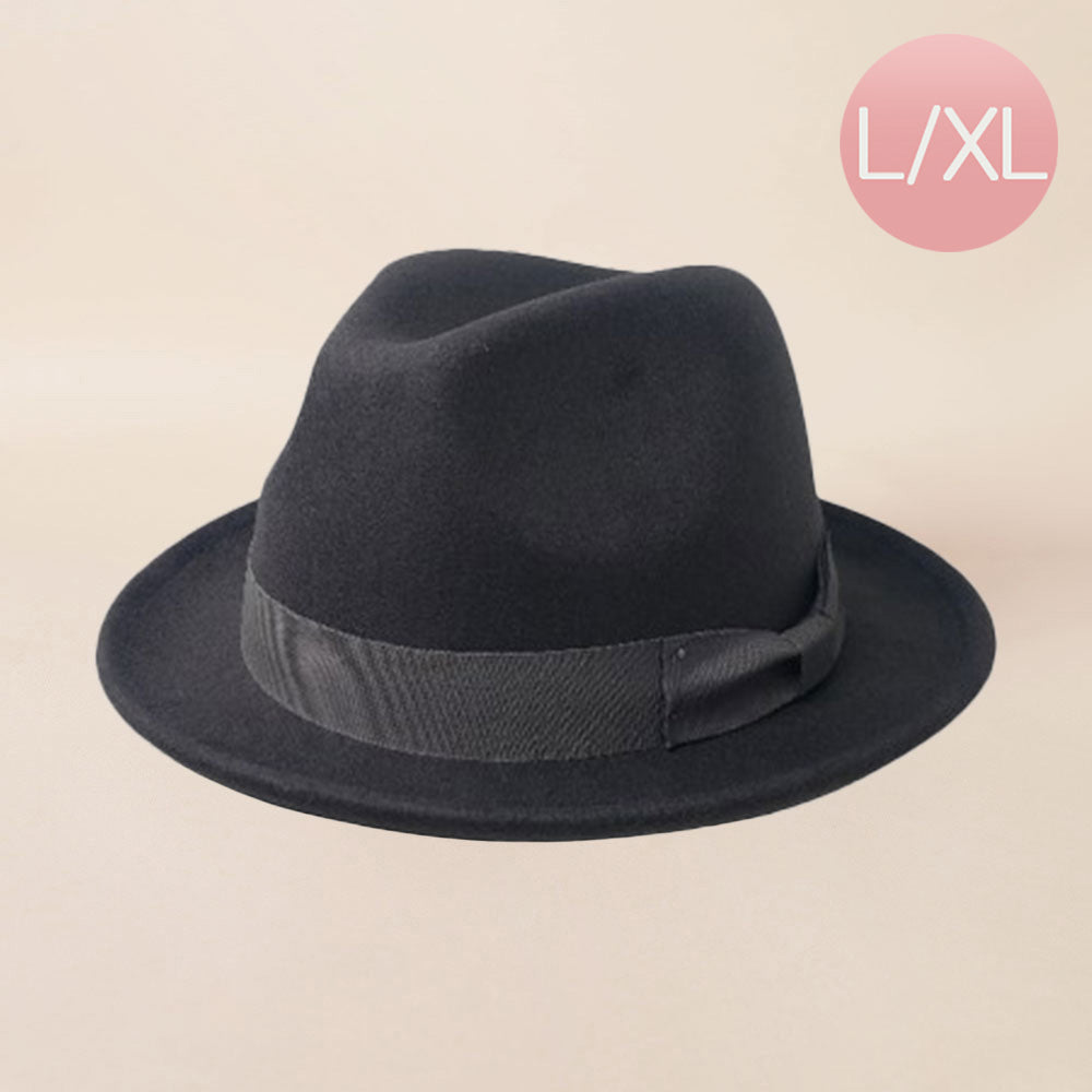 HATEGORY Bow Band Pointed Solid Fedora Panama Hat