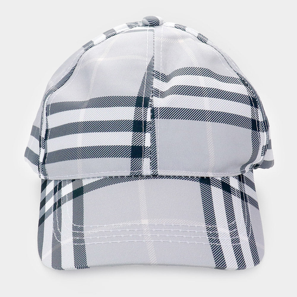 HATEGORY Plaid Check Patterned Baseball Cap