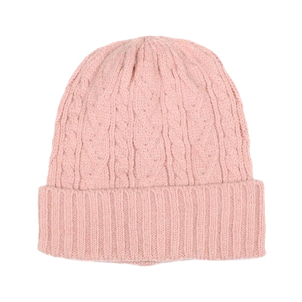 HATEGORY Cable Knit Cuff Beanie Hat