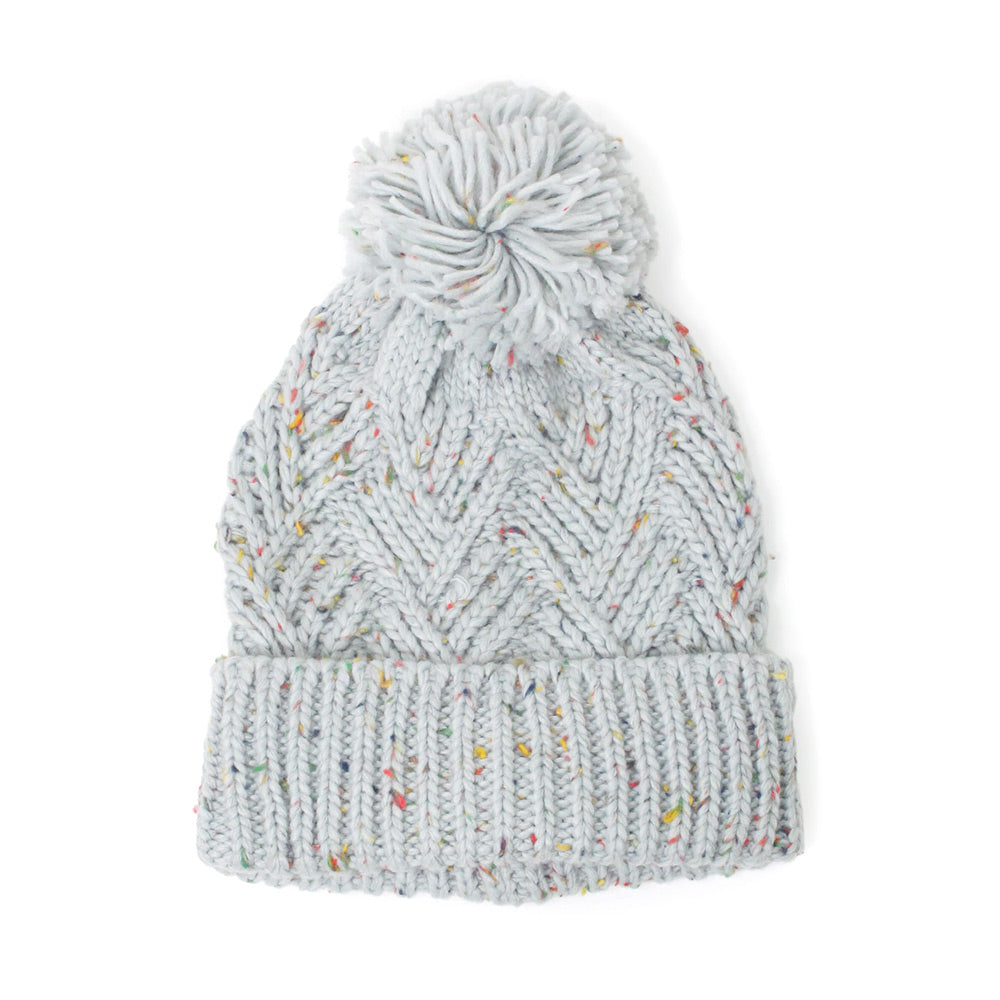 HATEGORY Confetti Knit Pom Pom Beanie Hat