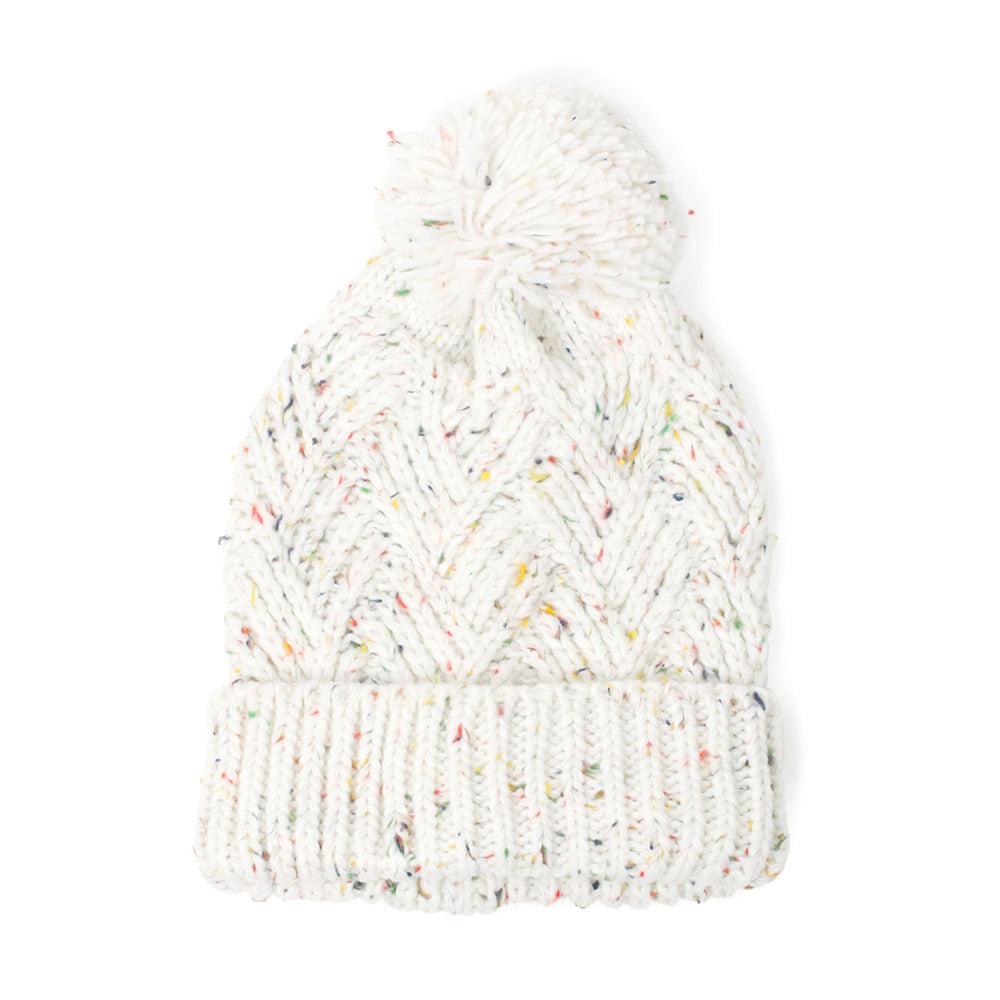 HATEGORY Confetti Knit Pom Pom Beanie Hat