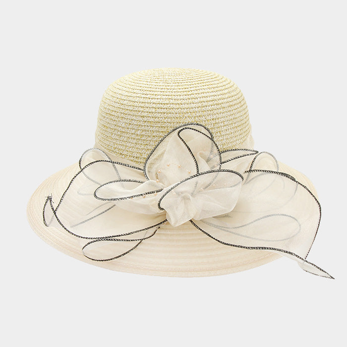 HATEGORY Bow Paper Braid Rounded Hat