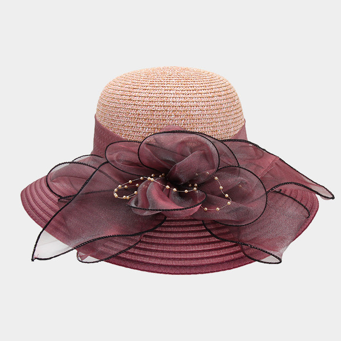 HATEGORY Bow Paper Braid Rounded Hat