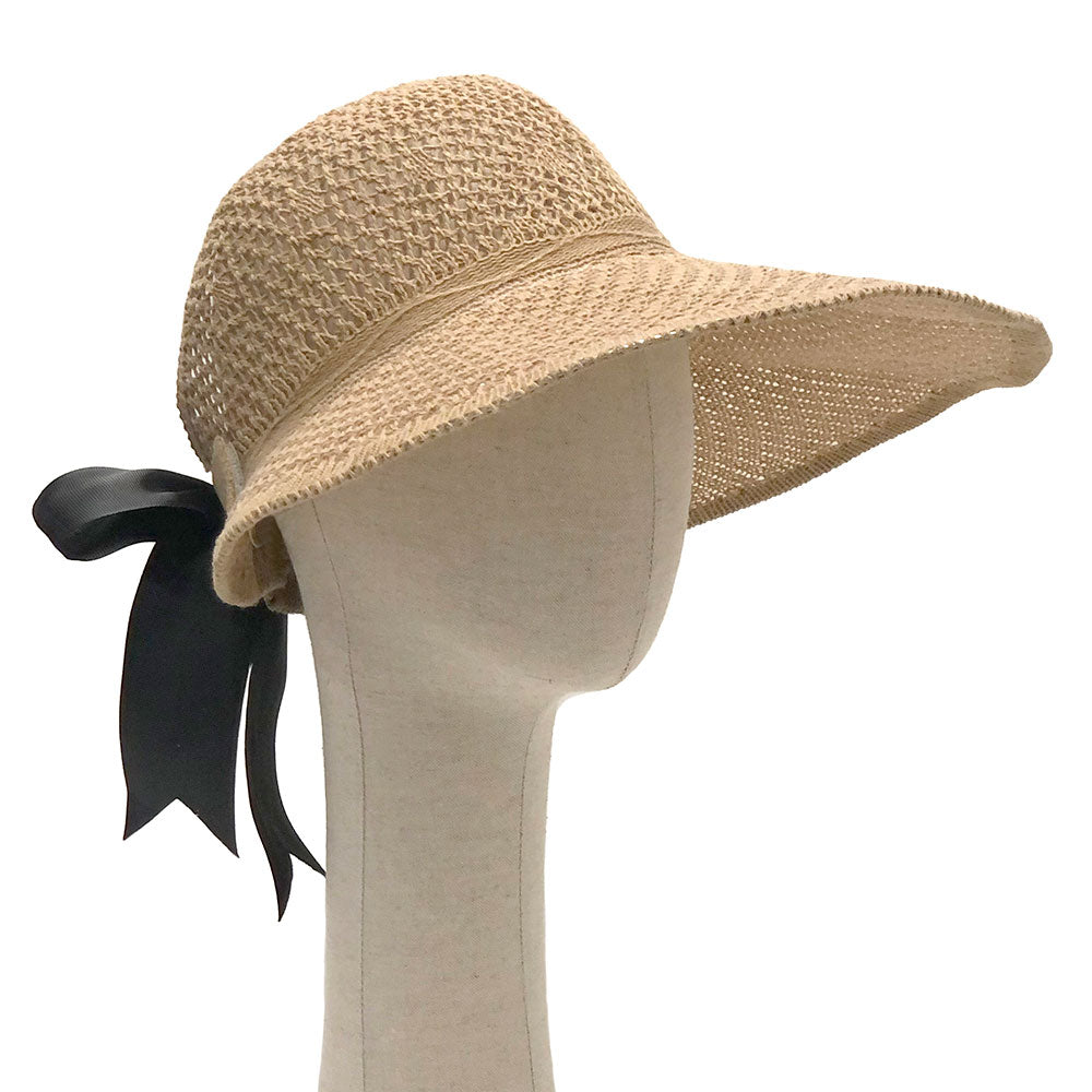 HATEGORY Bow Ponytail Straw Sun Hat