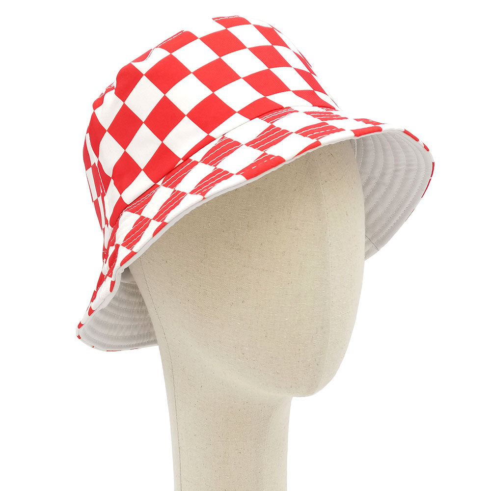 HATEGORY Reversible Checkerboard Bucket Hat