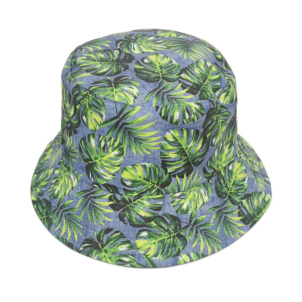 HATEGORY Reversible Tropical Leaf Bucket Hat