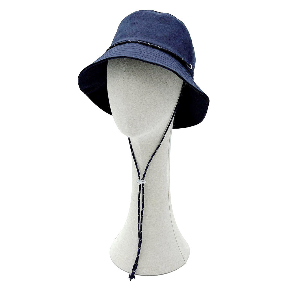 HATEGORY Solid Chin String Bucket Hat
