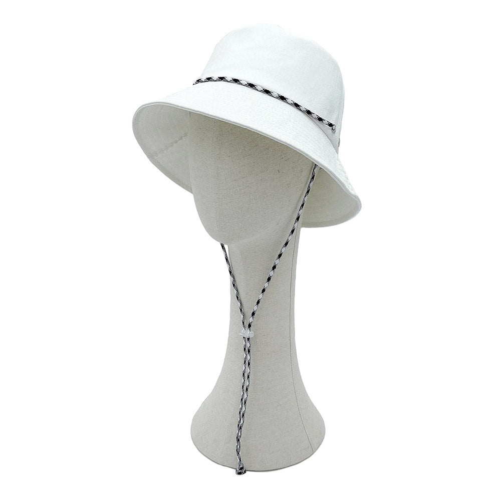 HATEGORY Solid Chin String Bucket Hat