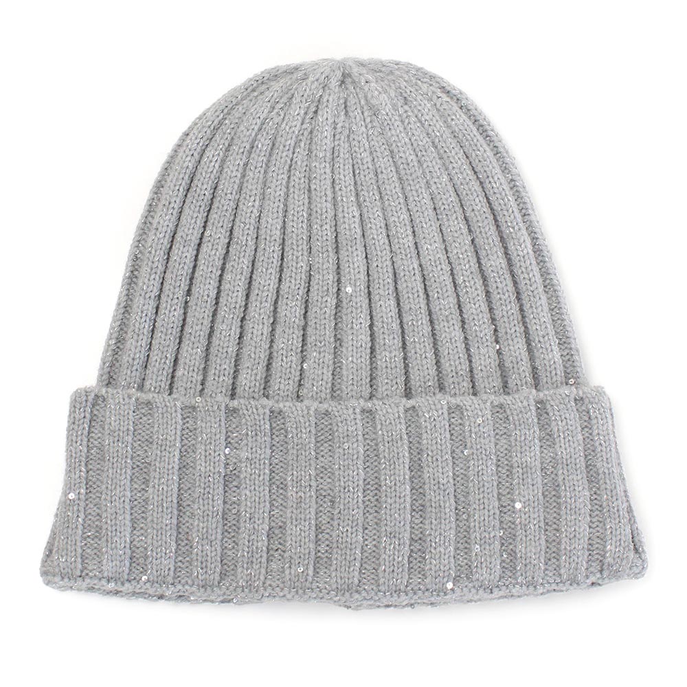 HATEGORY Sequin Knit Beanie Hat
