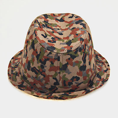 HATEGORY Military print fedora hat