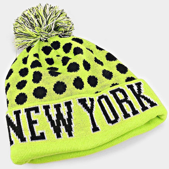 HATEGORY New York _ pom pom beanie hat