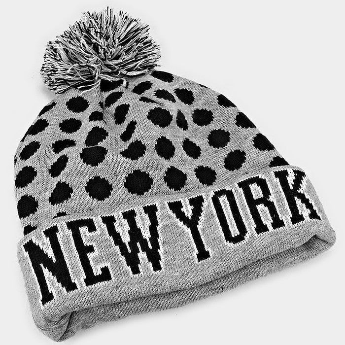 HATEGORY New York _ pom pom beanie hat