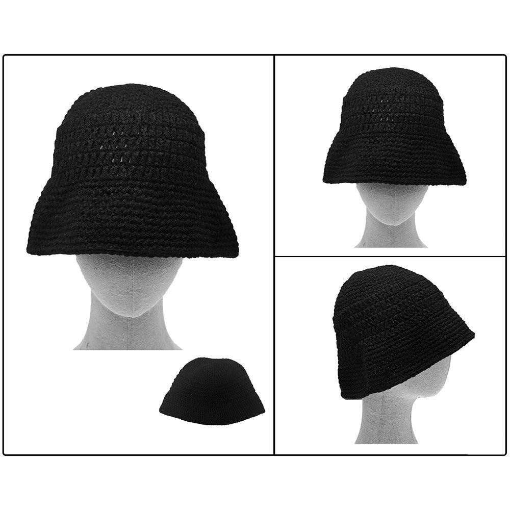 HATEGORY Crochet Knit Bucket Hat