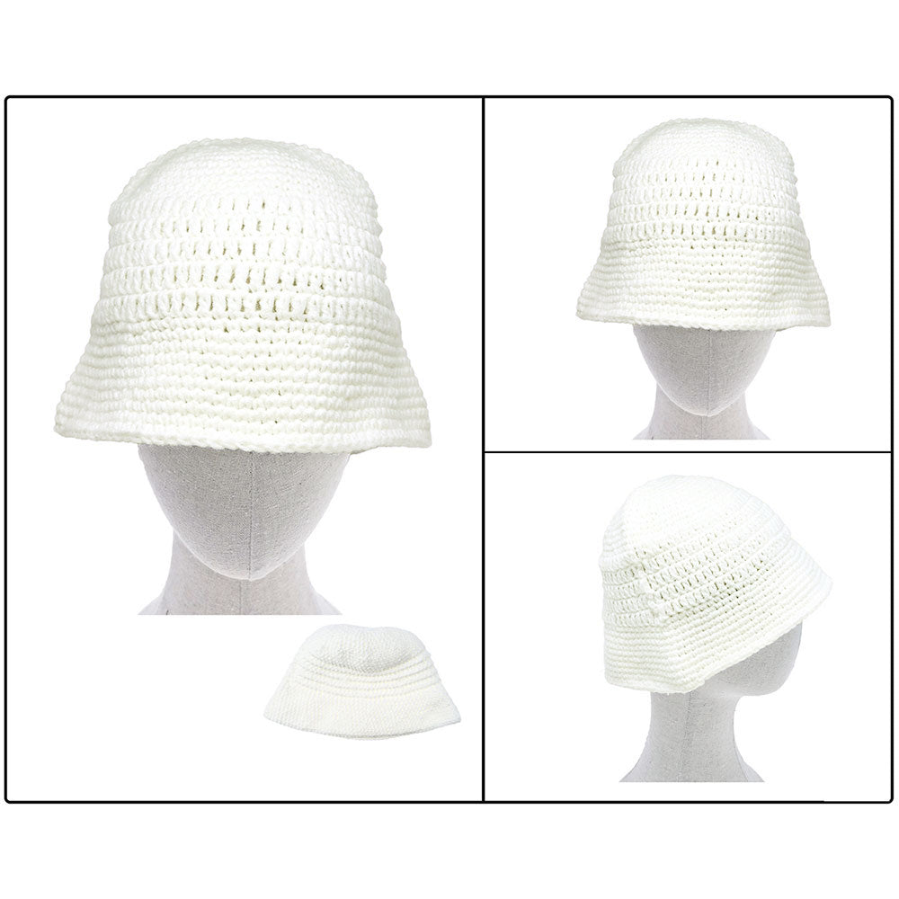 HATEGORY Crochet Knit Bucket Hat