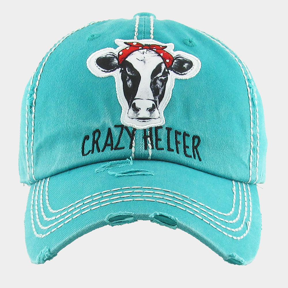 HATEGORY CRAZY HEIFER Vintage Baseball Cap