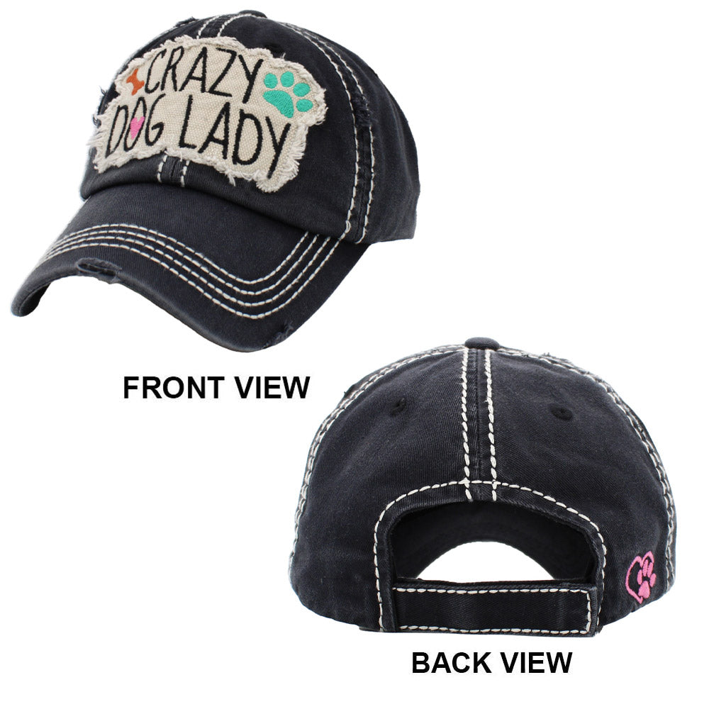 HATEGORY Crazy Dog Lady Vintage Baseball Cap