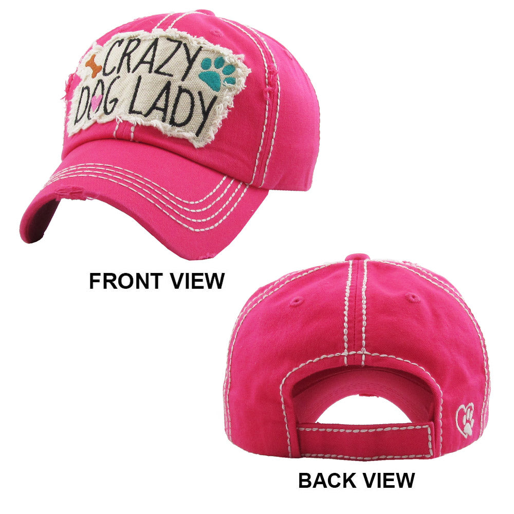 HATEGORY Crazy Dog Lady Vintage Baseball Cap