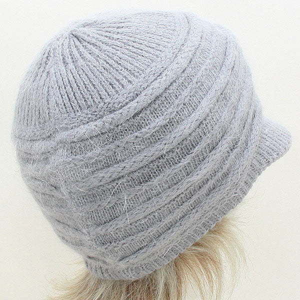HATEGORY Acrylic Rabbit Hair Visor Hat
