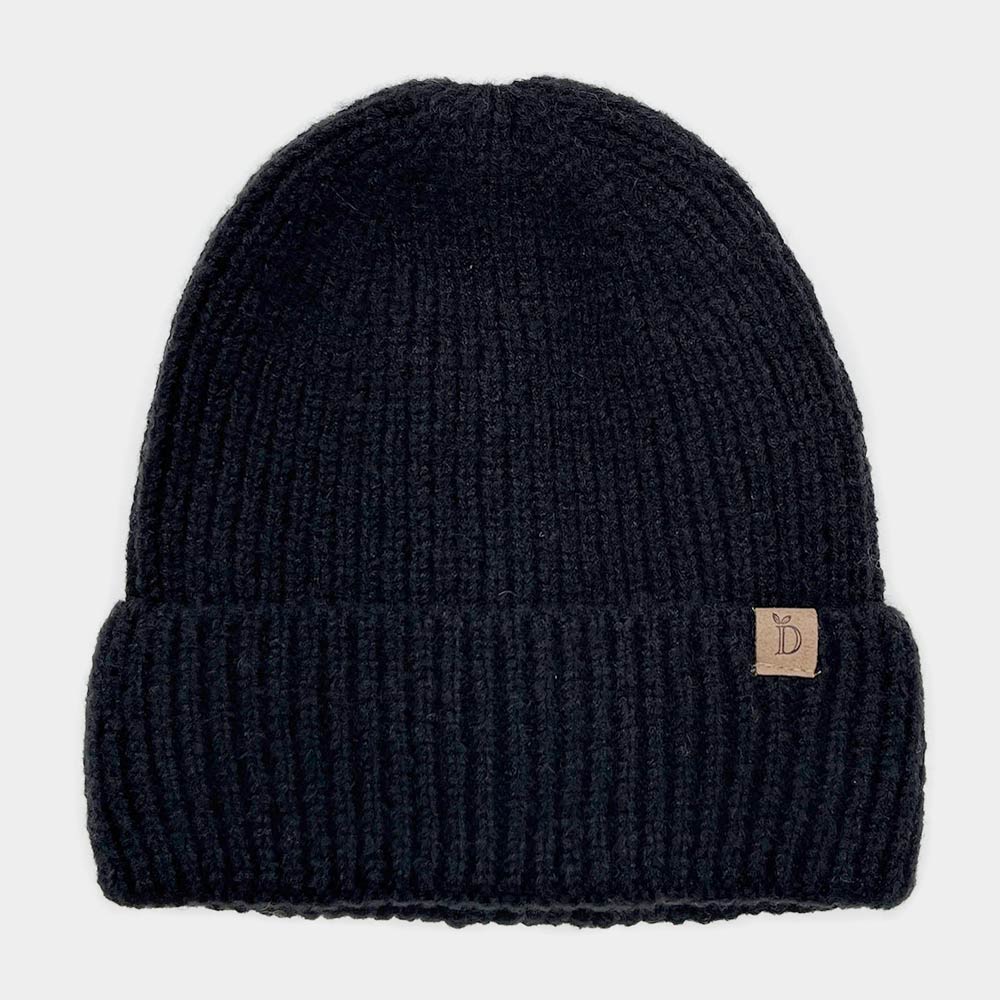 HATEGORY Ribbed Knit Cuff Beanie Hat