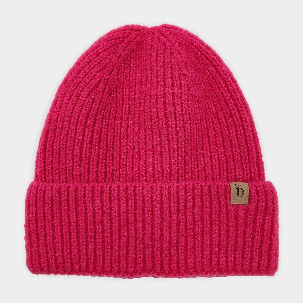 HATEGORY Ribbed Knit Cuff Beanie Hat