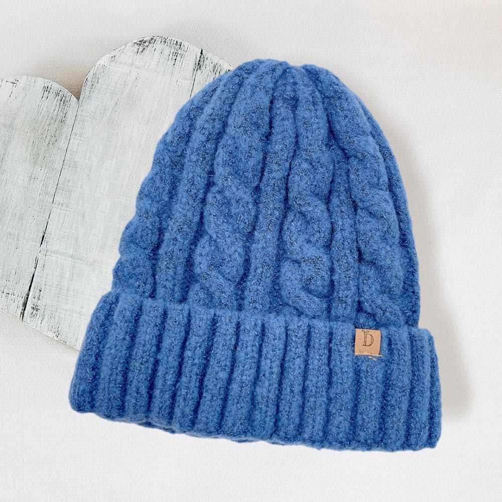 HATEGORY Cable Knit Cuff Beanie Hat