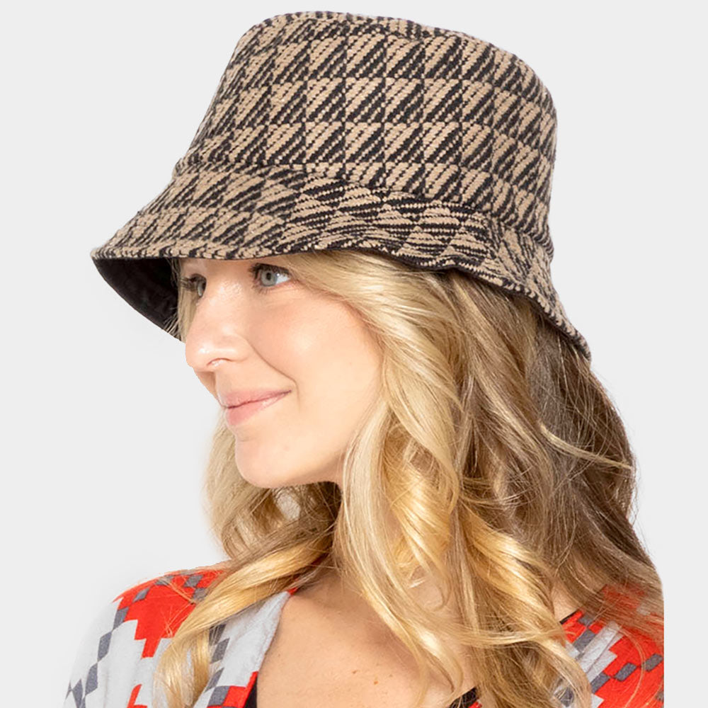 HATEGORY Geometric Patterned Bucket Hat