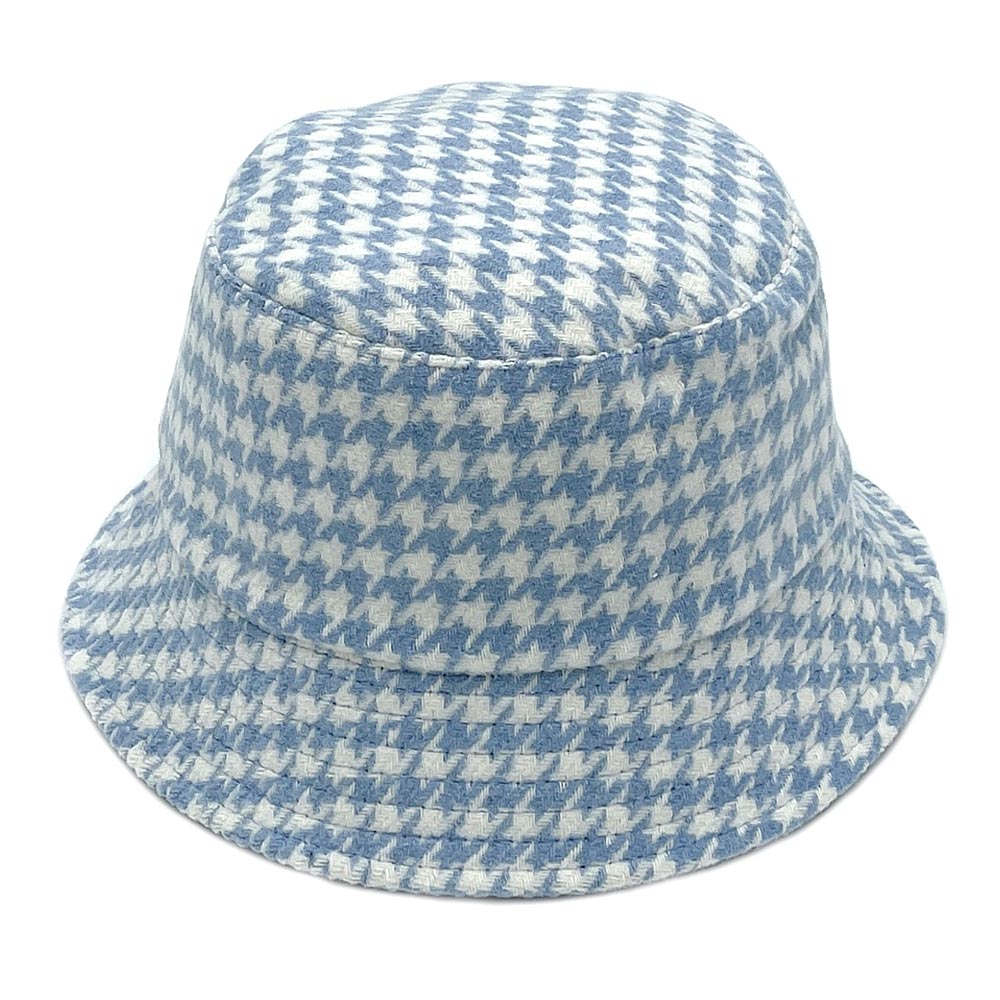 HATEGORY Houndstooth Patterned Bucket Hat