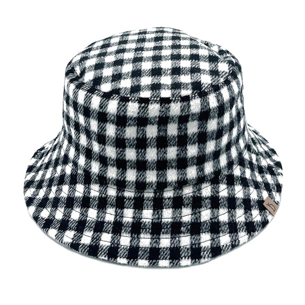 HATEGORY Buffalo Check Patterned Bucket Hat
