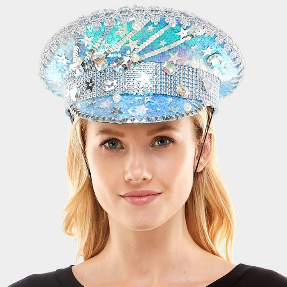 HATEGORY Star Pointed Sequin Bling Hat