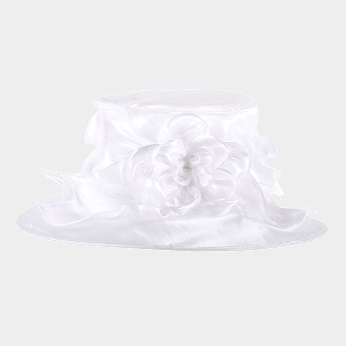 HATEGORY Small brim organza flower hat