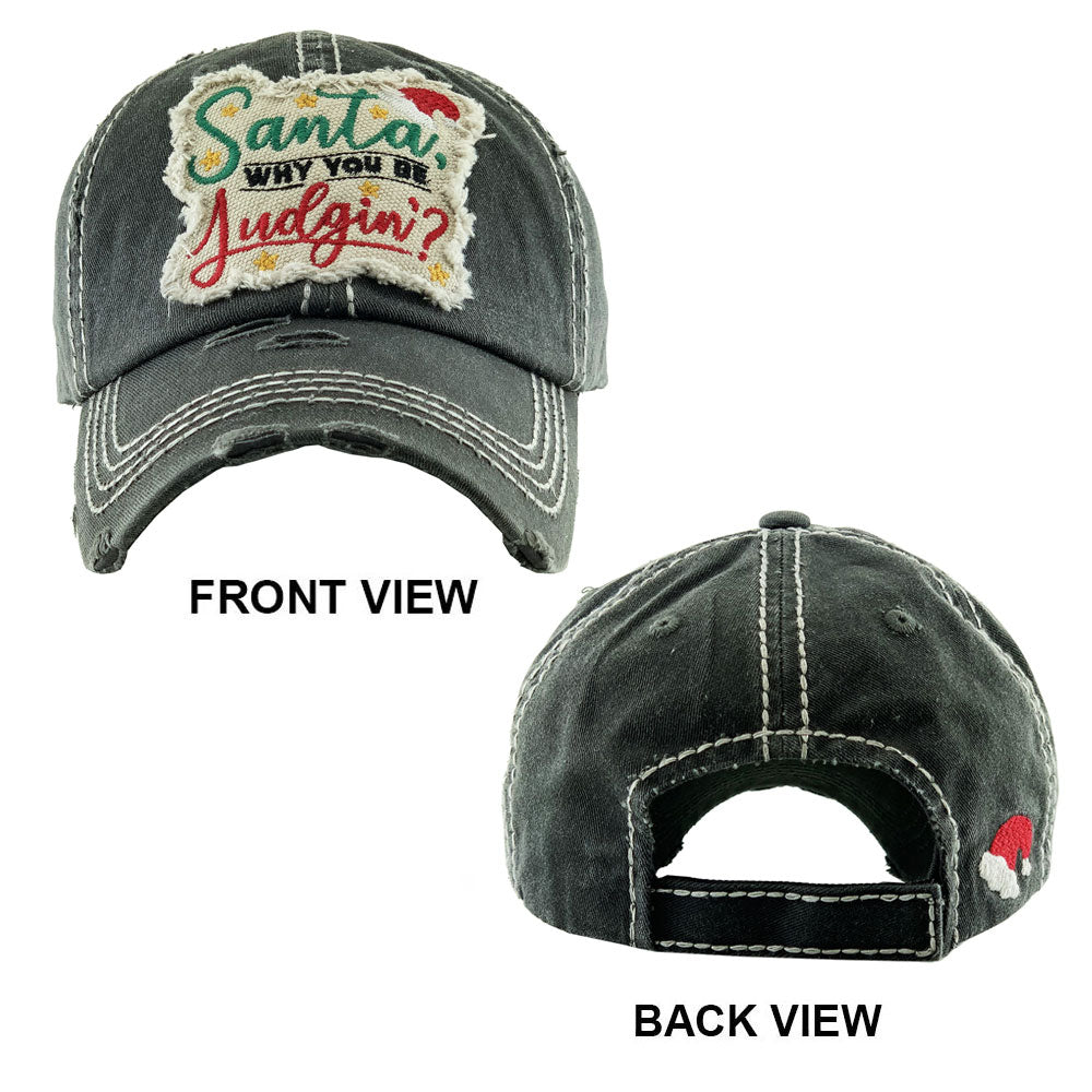 HATEGORY Santa WHY YOU BE Judgin'? Vintage Baseball Cap