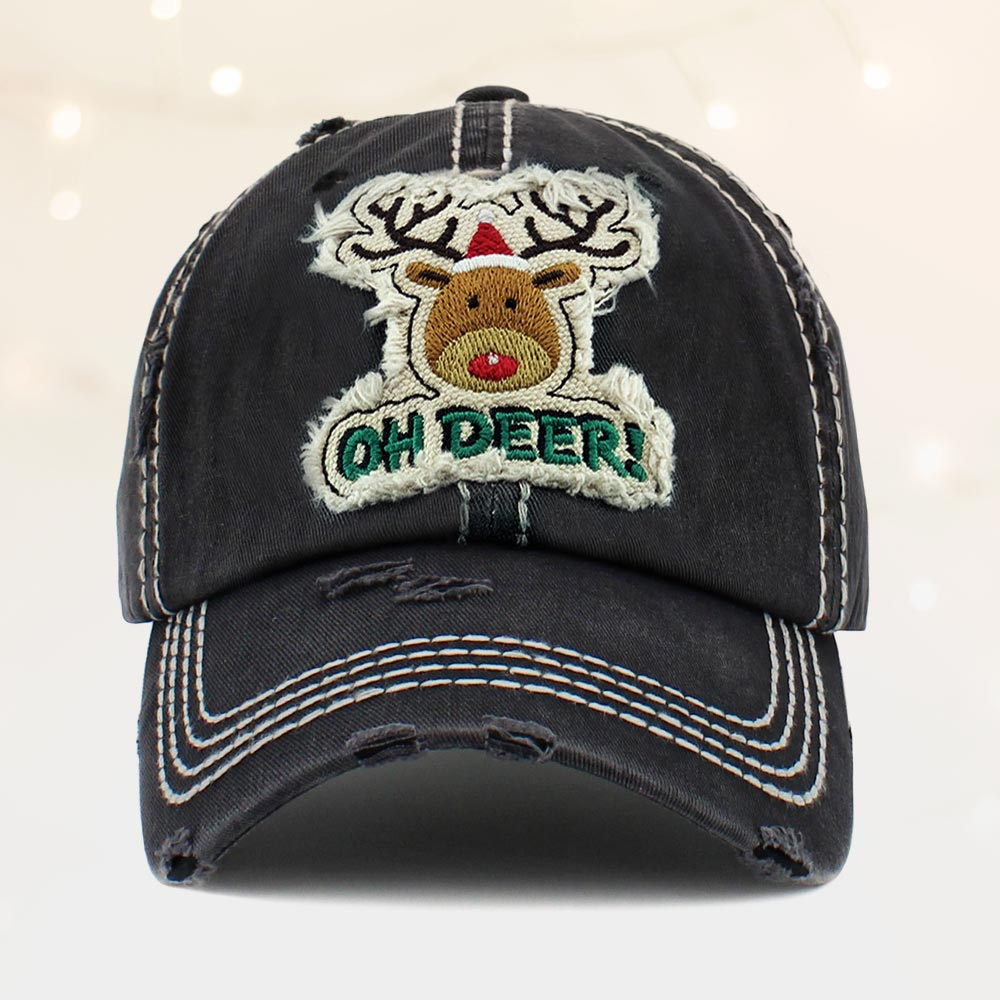 HATEGORY Oh Deer! Rudolph Vintage Baseball Cap