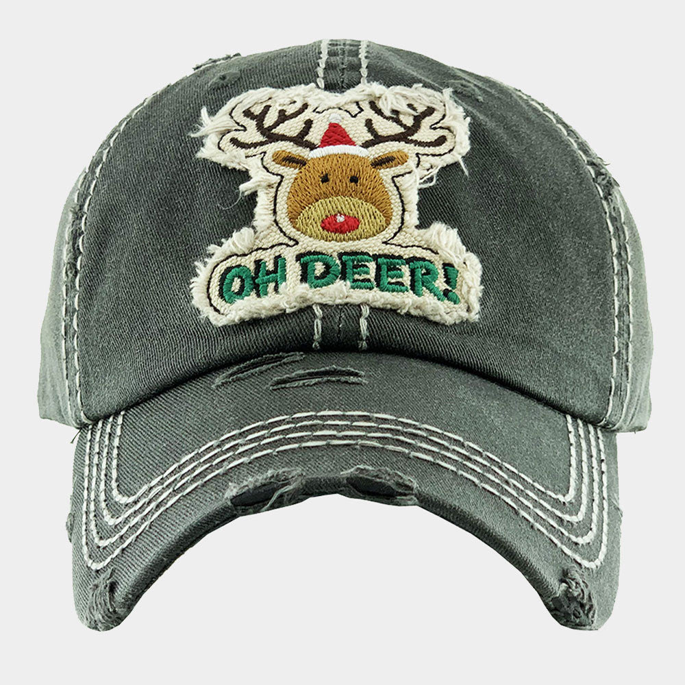 HATEGORY Oh Deer! Rudolph Vintage Baseball Cap