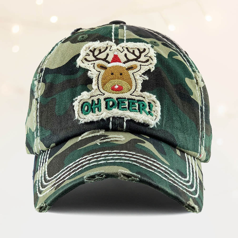 HATEGORY Oh Deer! Rudolph Vintage Baseball Cap