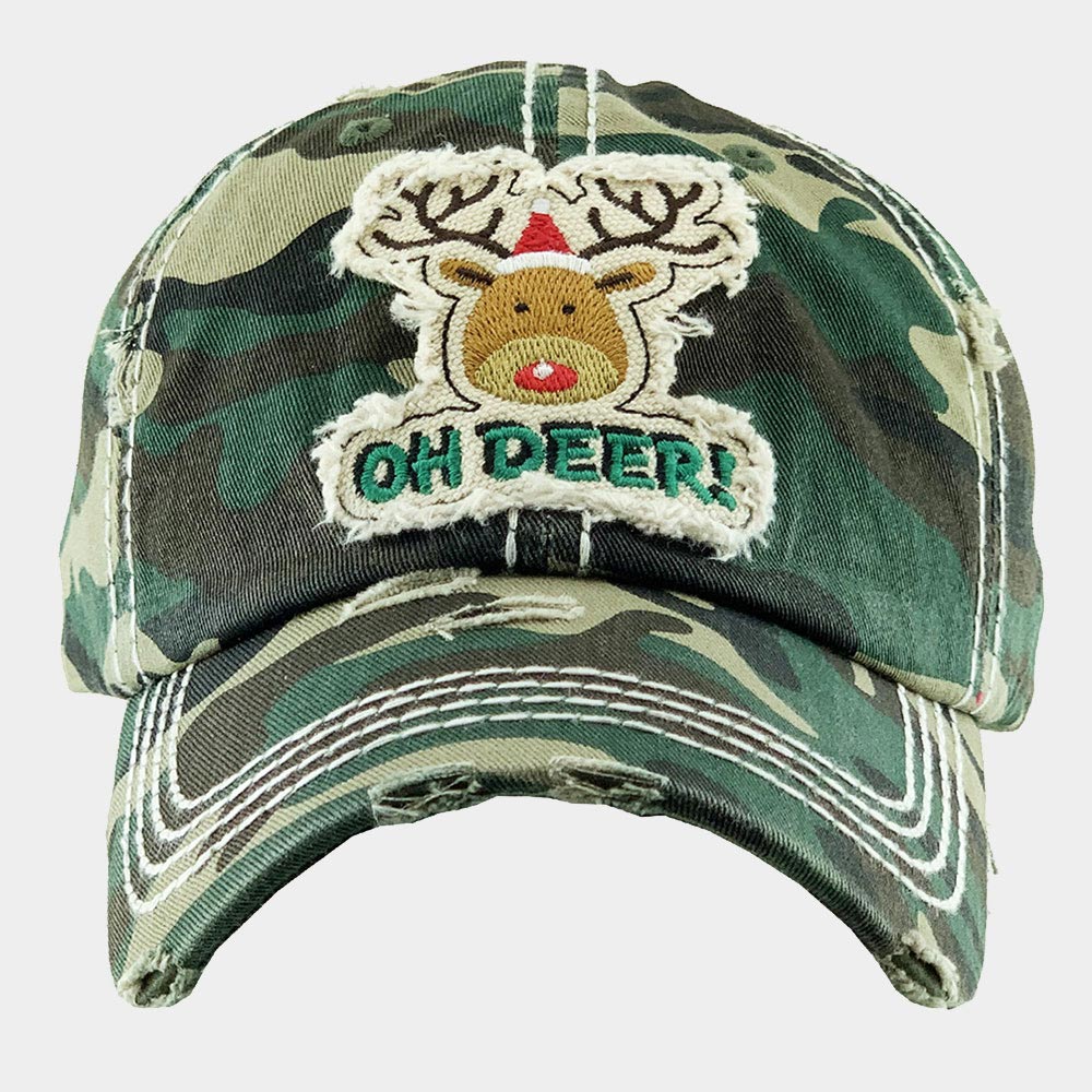 HATEGORY Oh Deer! Rudolph Vintage Baseball Cap