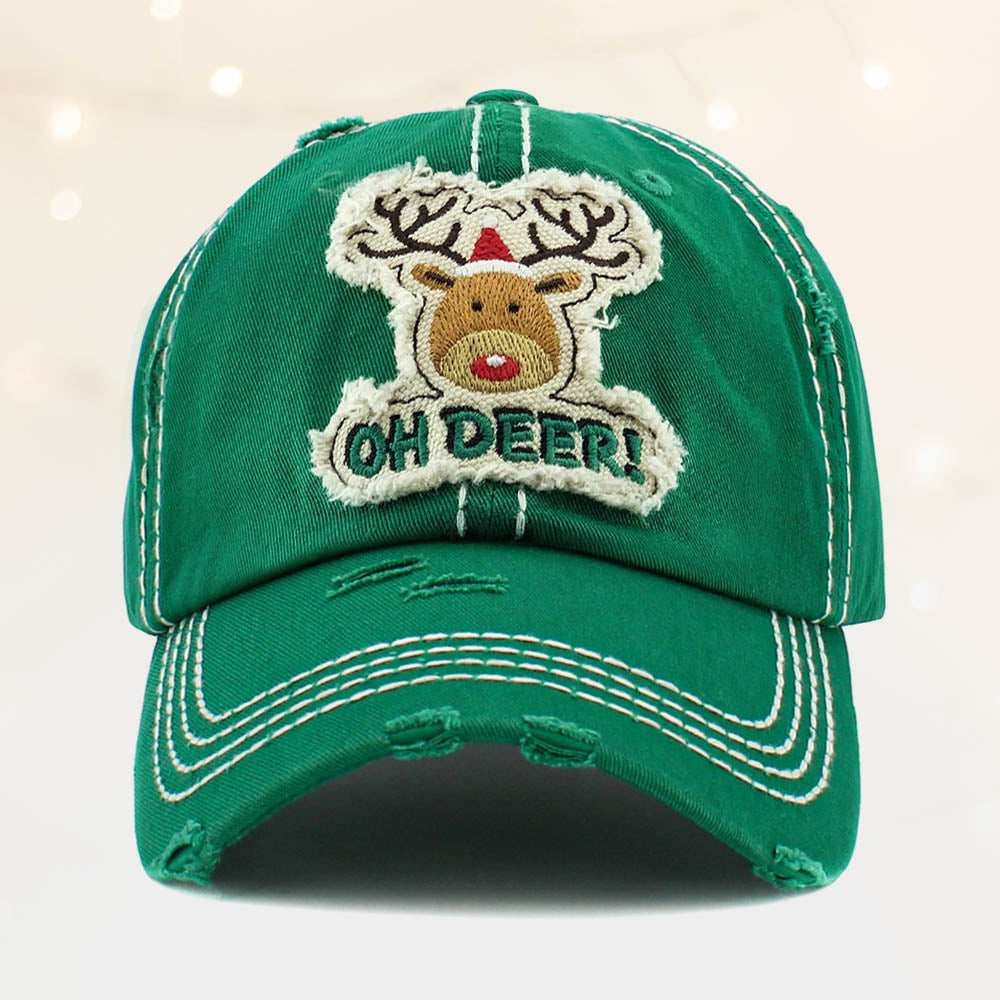 HATEGORY Oh Deer! Rudolph Vintage Baseball Cap