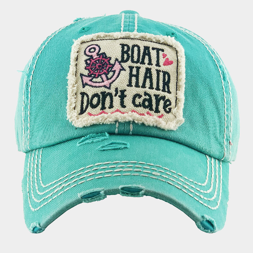 HATEGORY BOAT HAIR DON'T CARE Anchor Ship Heel Vintage Baseball Cap