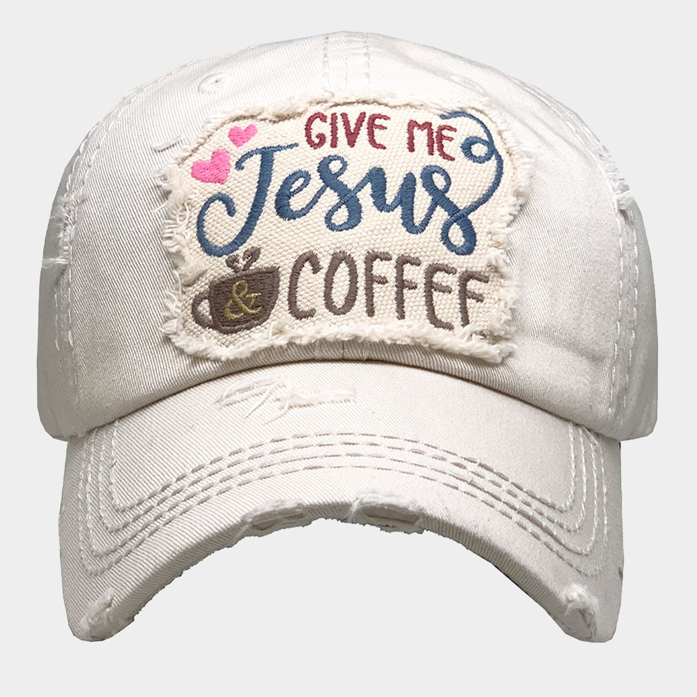 HATEGORY GIVE ME JESUS & COFFEE Vintage Baseball Cap