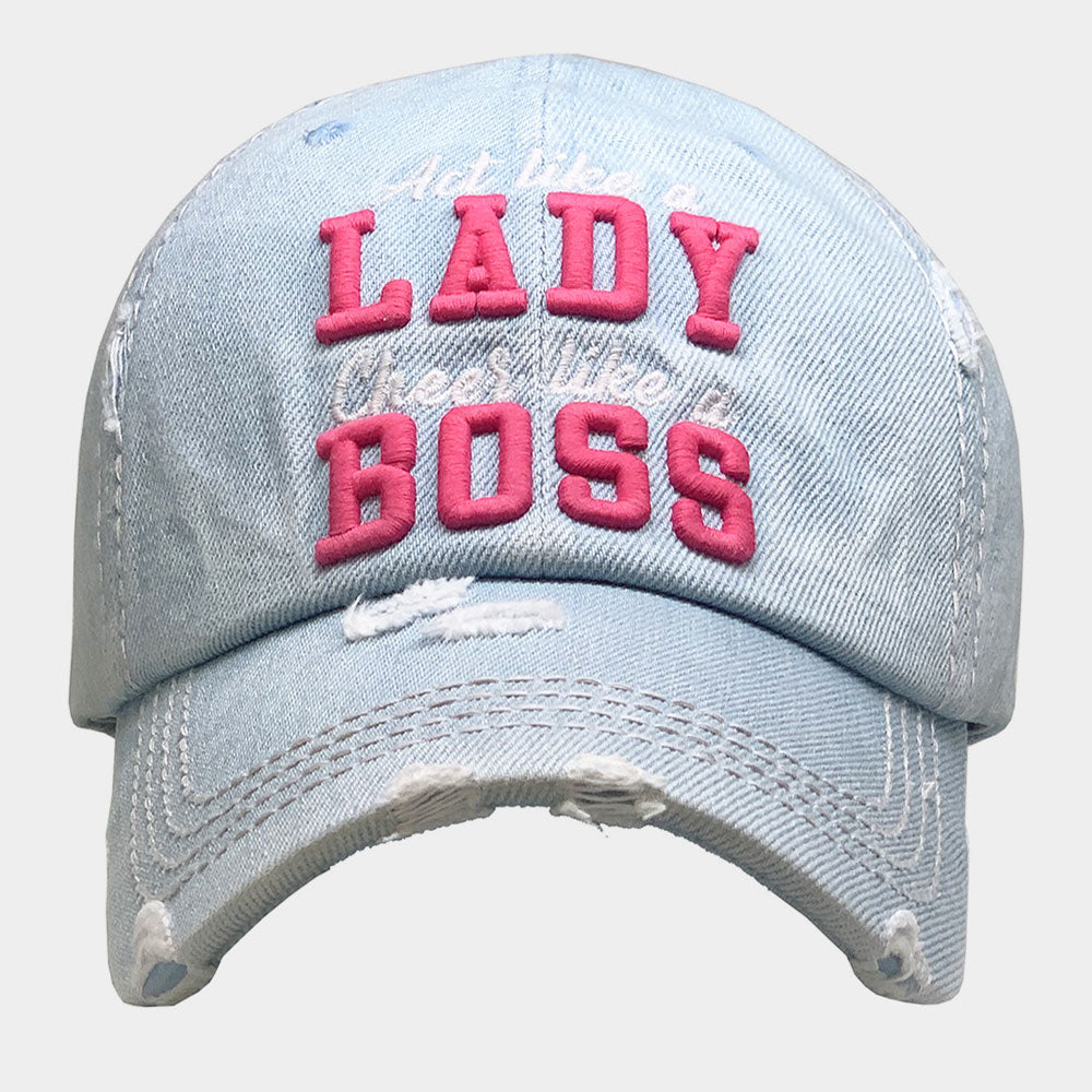 HATEGORY Act like a LADY Cheer like a BOSS Vintage Baseball Cap