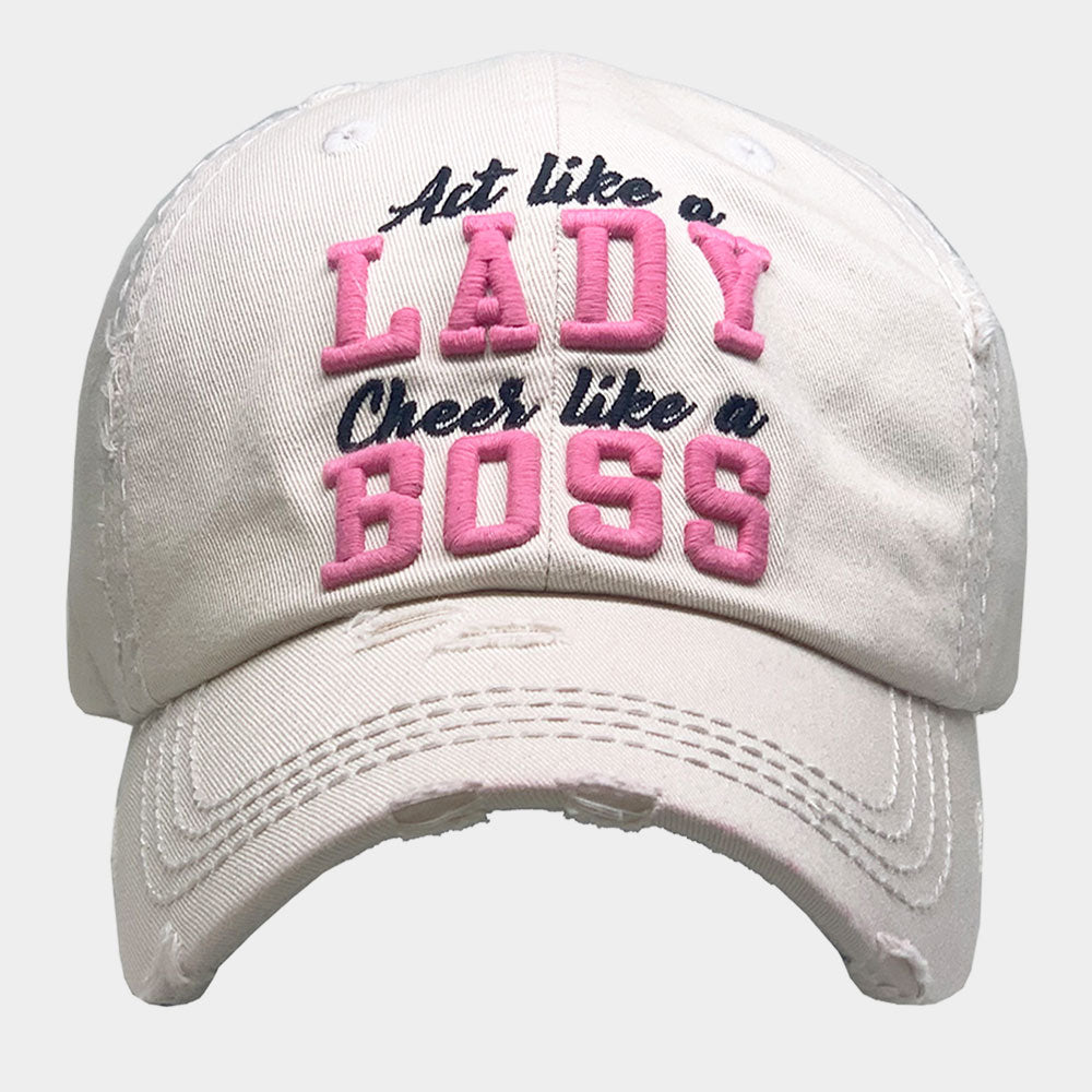 HATEGORY Act like a LADY Cheer like a BOSS Vintage Baseball Cap