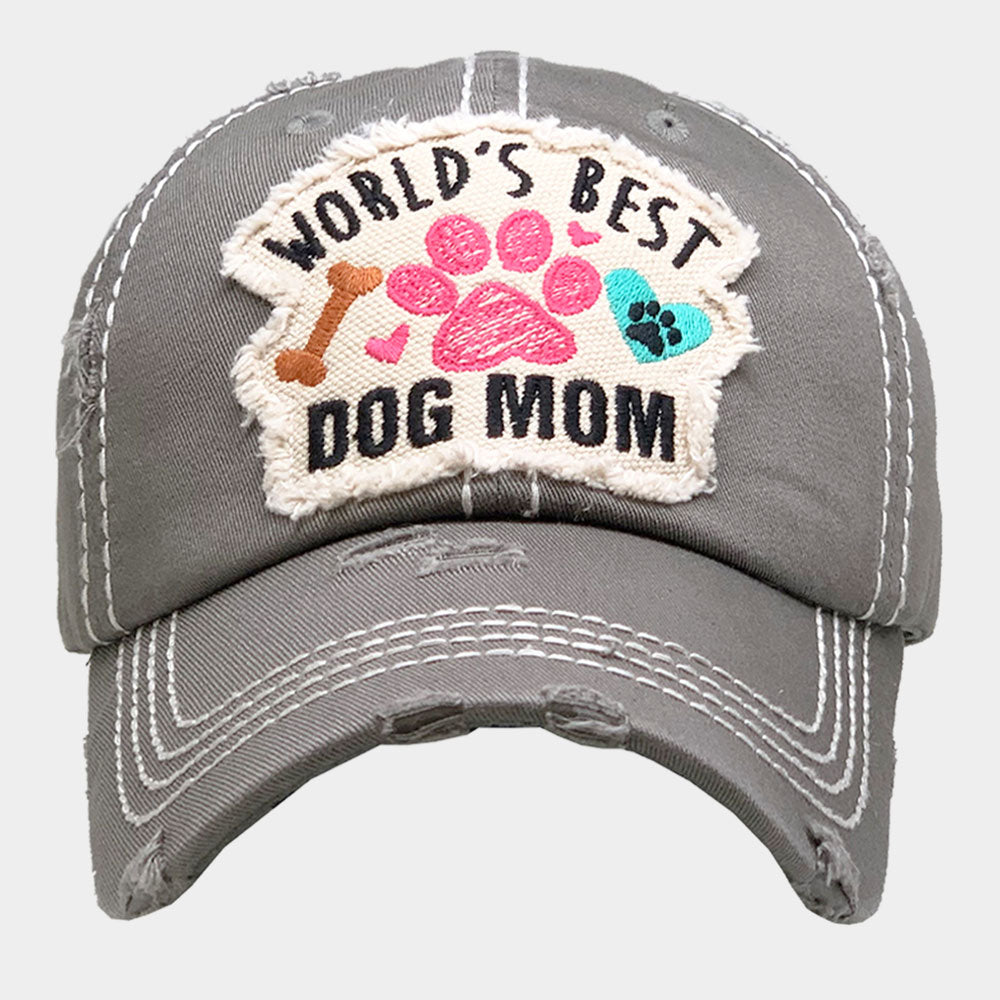 HATEGORY World's Best Dog Mom Paw Vintage Baseball Cap